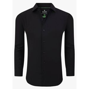 Tom Baine Men's Black Poly/Spandex Slim Fit Performance Stretch Button Down Shir